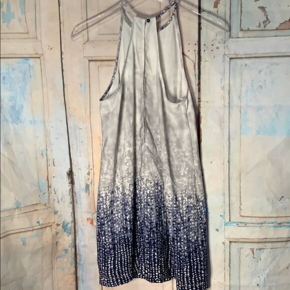 Forever 21 Contemporary S Blue Gray Silky Slinky High Neck Sleeveless Summer Min - Picture 7 of 7